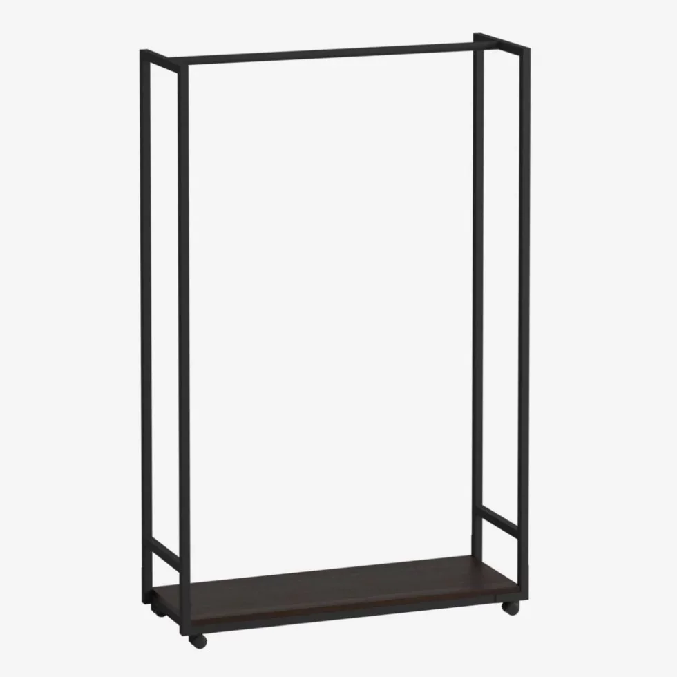 [VSH41] Perchero Loft con Estante y Ruedas "VSH41" 160x110x37 cm – Metal y Madera Hecho a Mano