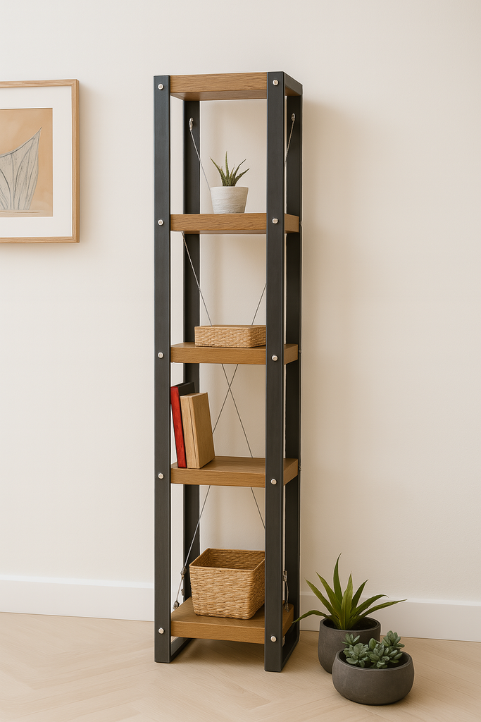 [SQ7291954] Estantería Estante Uno 1900 — diseño vertical estrecho de madera y metal