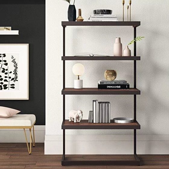 [SQ2243557] Estantería Cali — diseño abierto de madera y metal estilo industrial