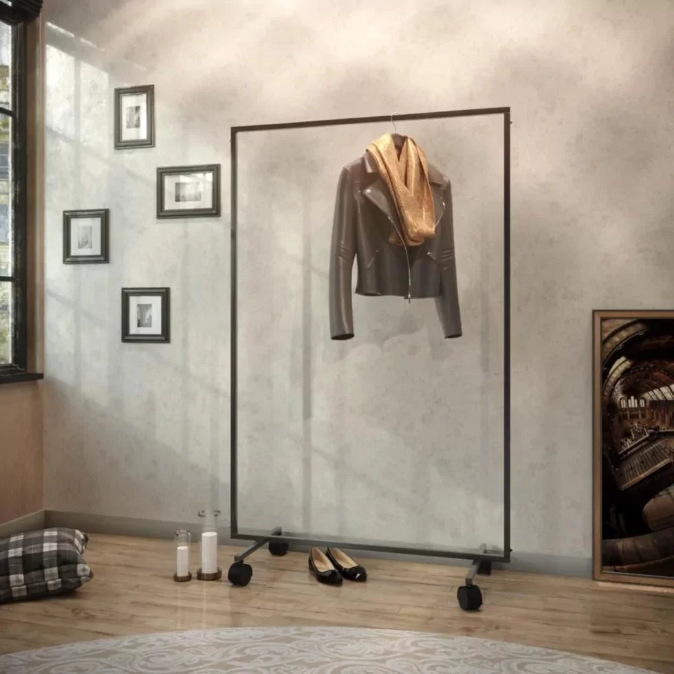 [VSH112] Perchero de pie con ruedas estilo Loft 1600x1000x420 mm – Modelo Valencia VSH112