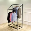 Perchero de Pie Doble Estilo Loft 170x160x45 cm – Madera y Metal | Fabricado en España