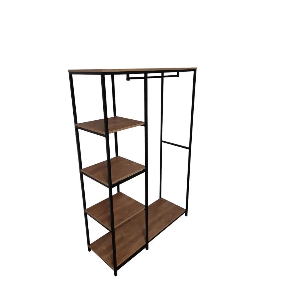 [VSH124] Perchero de Pie Estilo Loft 180x120x40 cm – Madera y Metal | Fabricado en España