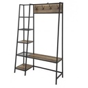 Perchero de pie estilo Loft con estantes de madera 1800x1500x500 mm – Modelo Córdoba VSH76