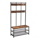 Perchero de pie estilo Loft con estantes de madera 1860x1000x400 mm – Modelo Sevilla VSH78