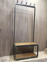Підлогова вішалка стилю Лофт Джейфсон 1800x900x450 мм – Природне дерево та метал – Виробництво Іспанії
