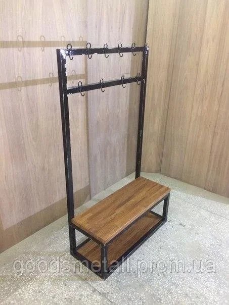 [VP3] Perchero de pie estilo loft Kalkutta 1600x1000x300 mm – Madera natural y metal – Fabricación Española