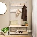 Perchero de pie portátil Loft VSH37 1800x800x400 mm – Metal y madera natural – Fabricación Española