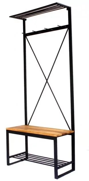 [Murray] Perchero para Entrada GoodsMetall de Metal y Madera Estilo Loft 1900x800x350mm Murray