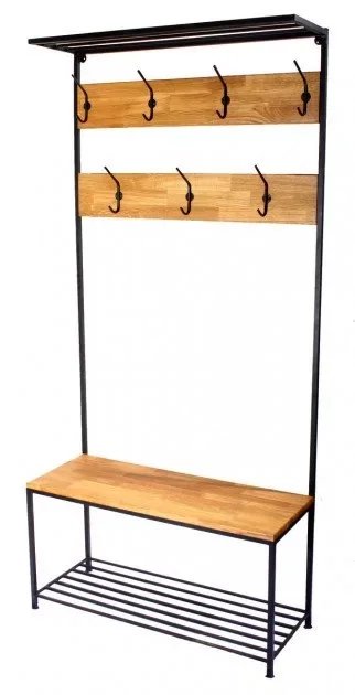 [Mitchell VSH70] Perchero para Recibidor GoodsMetall de Metal y Madera Estilo Loft 1900x900x350 mm Mitchell