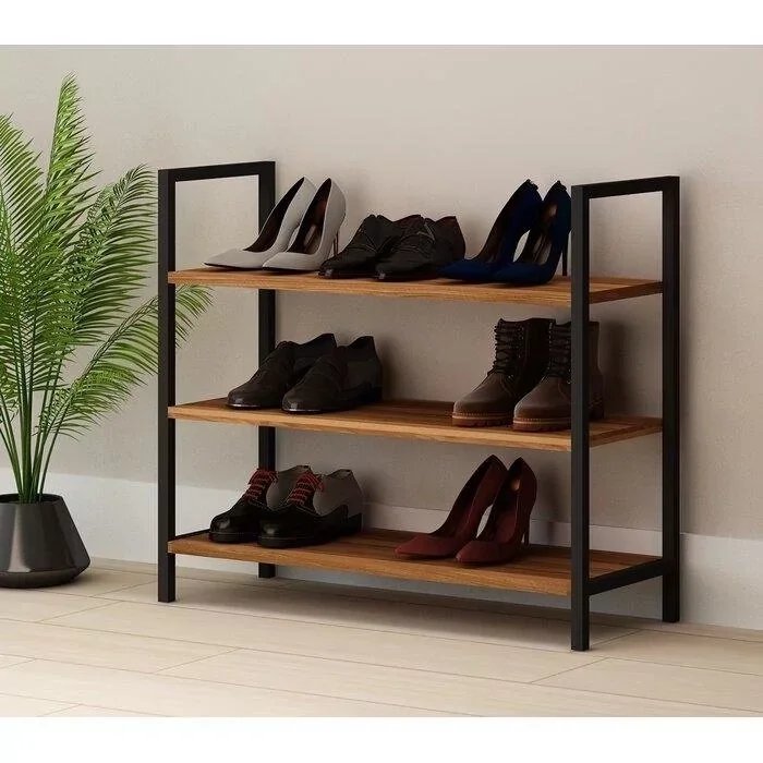 [PO103] Шафа для взуття Loft «PO103» 80x70x30 см – Дерево і метал ручної роботи